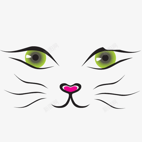 可爱猫脸png免抠素材_新图网 https://ixintu.com 动物 猫 胡须