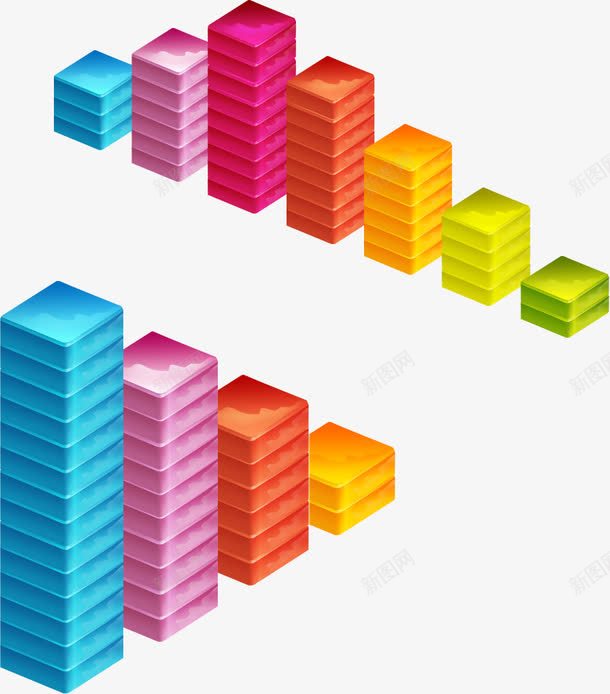 彩色统计图png免抠素材_新图网 https://ixintu.com 图表 柱状图表 统计图