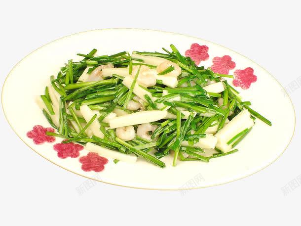 鲜虾韭菜炒年糕png免抠素材_新图网 https://ixintu.com 中华美食 传统美食 年糕 韭菜 餐饮美食 鲜虾