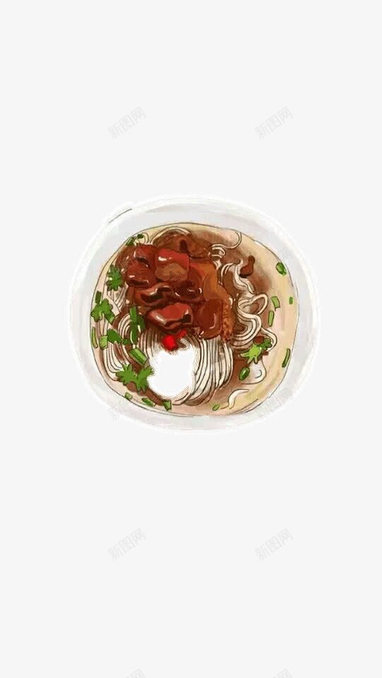 面png免抠素材_新图网 https://ixintu.com 手绘 汤汤水水 面条