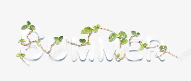 SUMMER夏天艺术字png免抠素材_新图网 https://ixintu.com SUMMER夏天艺术字 植物 立体字 绿色叶藤