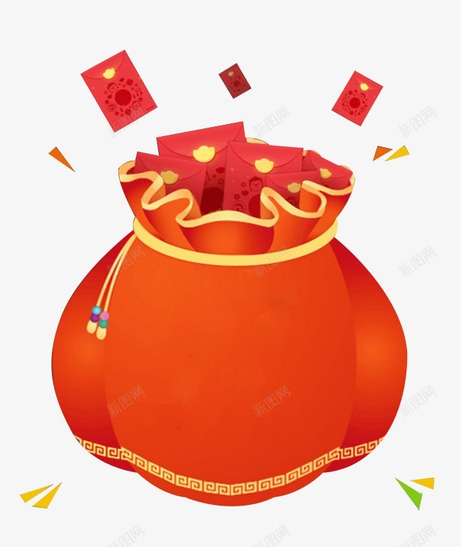 新年福袋装饰png免抠素材_新图网 https://ixintu.com 新年 福袋 装饰