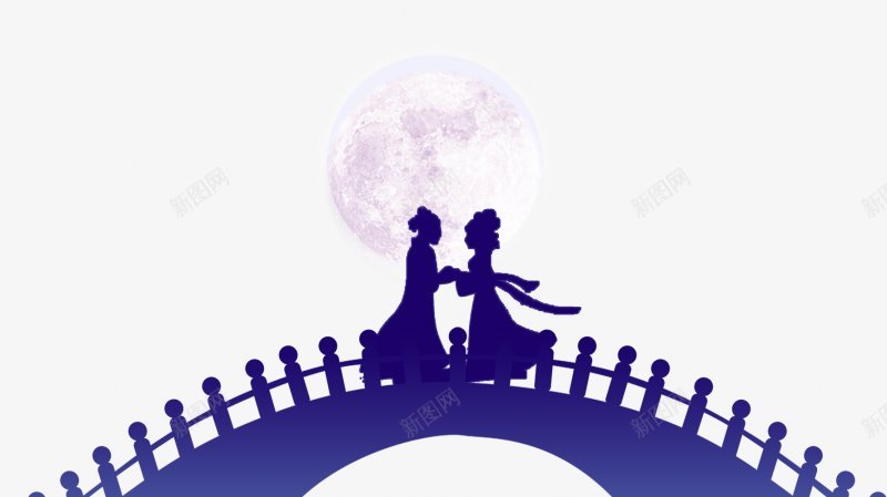 七夕牛郎织女蓝2七夕png免抠素材_新图网 https://ixintu.com 七夕 七夕牛郎织女蓝2