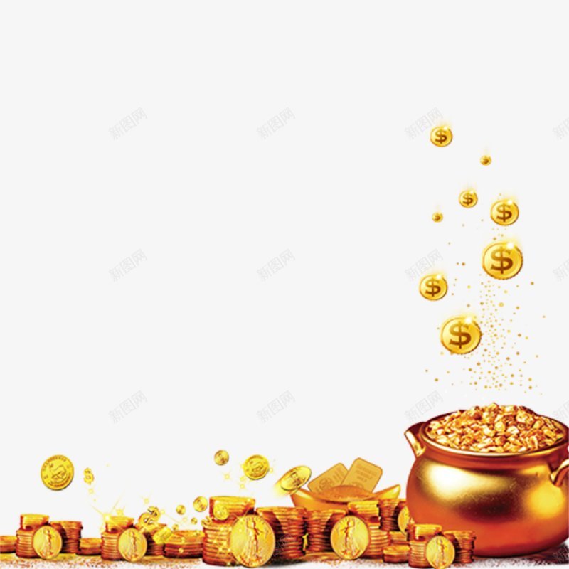 金融金币金银珠宝宝藏钱png免抠素材_新图网 https://ixintu.com 宝藏 金融金币 金银珠宝 钱