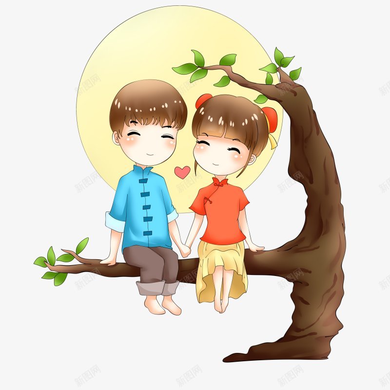 牛郎织女七夕节透明底刘美工png免抠素材_新图网 https://ixintu.com 七夕节 刘美工 牛郎织女 透明底