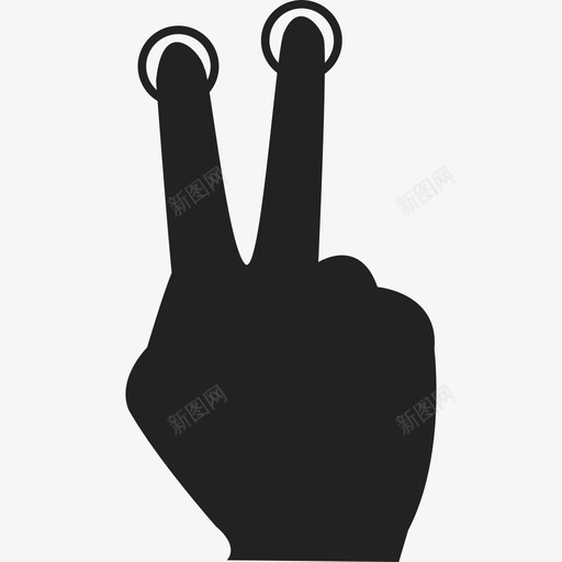 用两个手指按压控制手势图标svg_新图网 https://ixintu.com 手势 控制 用两个手指按压