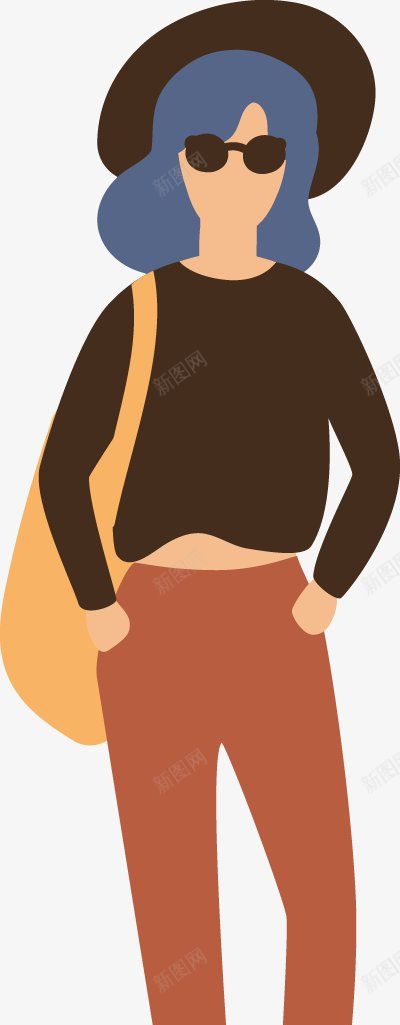 戴着墨镜的女人卡通扁平人物图扁平等距插画人物合png免抠素材_新图网 https://ixintu.com 卡通扁平人物图 戴着墨镜的女人