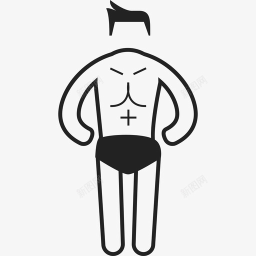 健美肌肉人体3填充图标svg_新图网 https://ixintu.com 人体3 健美肌肉 填充