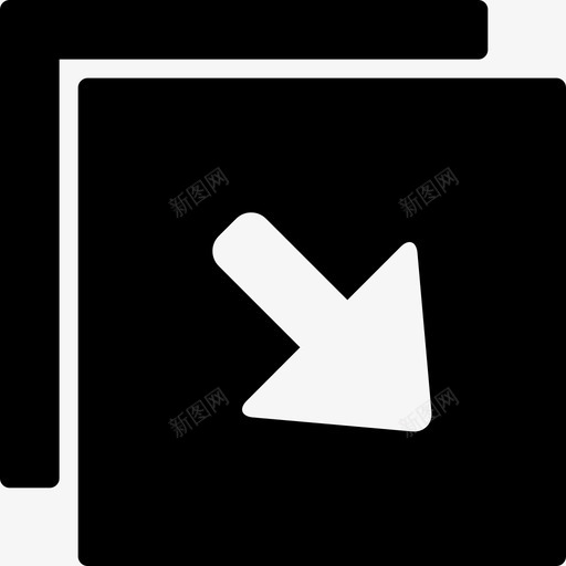 右下方形箭头箭头图标svg_新图网 https://ixintu.com 右下方形箭头 箭头
