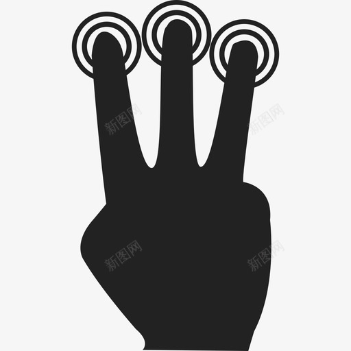 三指手手势手势图标svg_新图网 https://ixintu.com 三指手 手势