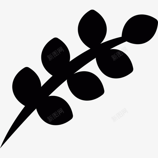 带叶的小枝图标svg_新图网 https://ixintu.com 带叶的小枝
