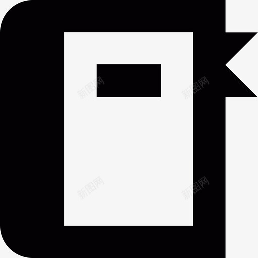 带书签和书名的书图标svg_新图网 https://ixintu.com 带书签和书名的书