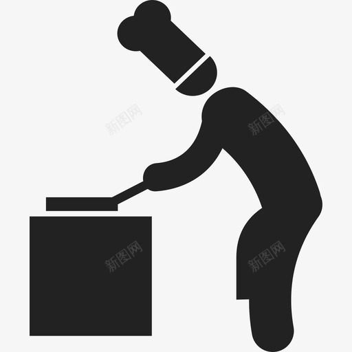 厨师用煎锅烹饪人形3填充图标svg_新图网 https://ixintu.com 人形3 厨师用煎锅烹饪 填充
