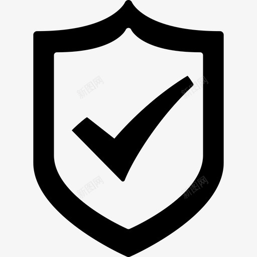 带有复选标记的防护罩技术图标svg_新图网 https://ixintu.com 带有复选标记的防护罩 技术