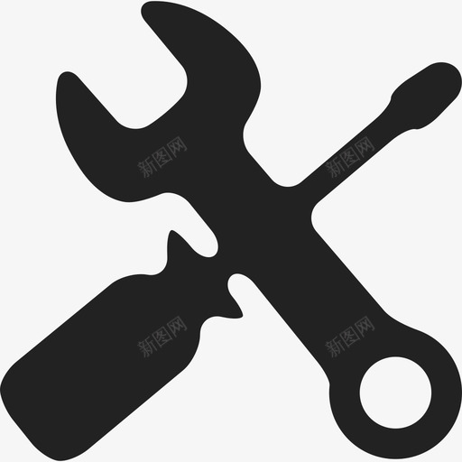 通用螺丝刀和扳手符号工具和器具09图标svg_新图网 https://ixintu.com 工具和器具09 通用螺丝刀和扳手符号