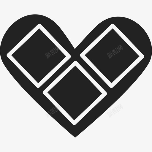 心形方形图标svg_新图网 https://ixintu.com 心形 方形