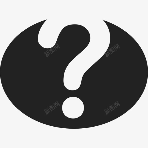 黑色椭圆内的问号符号通用06图标svg_新图网 https://ixintu.com 符号 通用06 黑色椭圆内的问号