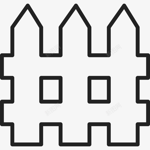 白色围栏建筑物通用01图标svg_新图网 https://ixintu.com 建筑物 白色围栏 通用01