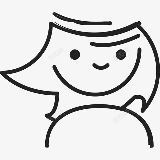 微笑涂鸦脸手势化身图标svg_新图网 https://ixintu.com 化身 微笑涂鸦脸 手势