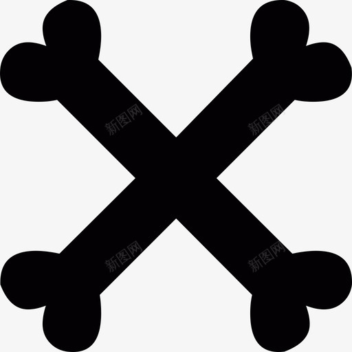 交叉骨形状2013年万圣节图标svg_新图网 https://ixintu.com 2013年万圣节 交叉骨 形状