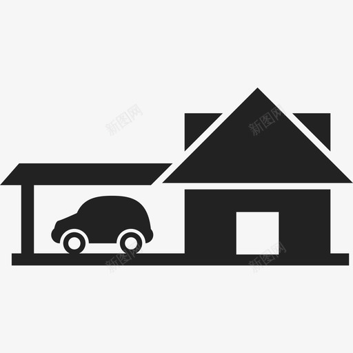 有车库的大房子楼房温馨的家图标svg_新图网 https://ixintu.com 有车库的大房子 楼房 温馨的家