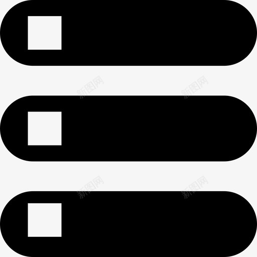 三行菜单形状ios7高级填充图标svg_新图网 https://ixintu.com ios7高级填充 三行菜单 形状