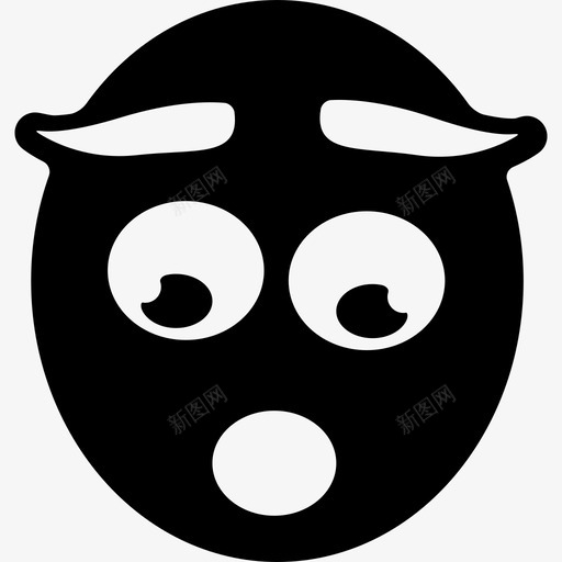 忧虑的脸手势表情图标svg_新图网 https://ixintu.com 忧虑的脸 手势 表情