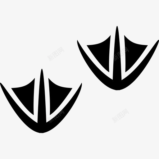 鸭印动物脚印图标svg_新图网 https://ixintu.com 动物 脚印 鸭印