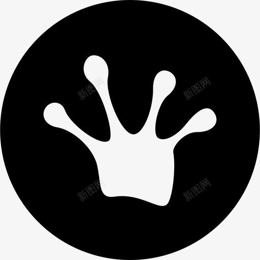 青蛙腿印动物脚印图标svg_新图网 https://ixintu.com 动物 脚印 青蛙腿印