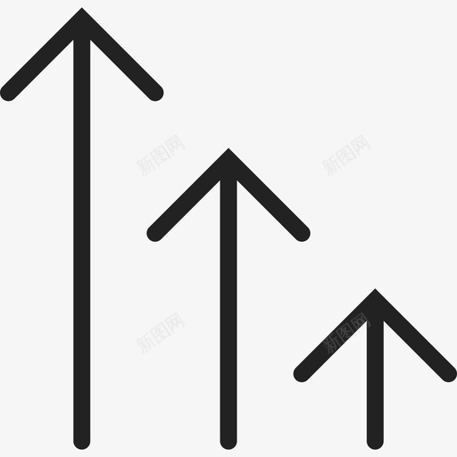 三个递减向上箭头箭头箭头组合图标svg_新图网 https://ixintu.com 三个递减向上箭头 箭头 箭头组合