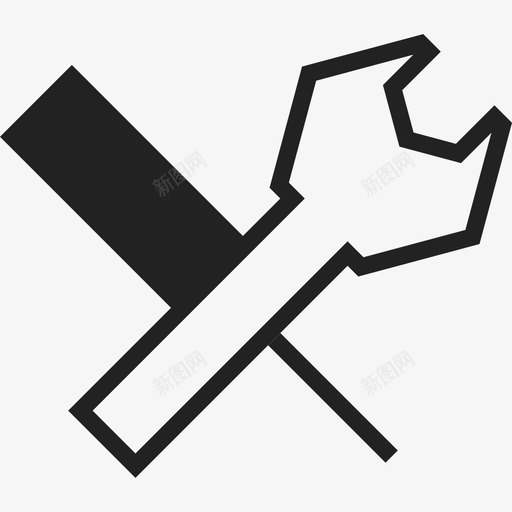 扳手和螺丝刀交叉工具和器具ios7高级填充2图标svg_新图网 https://ixintu.com ios7高级填充2 工具和器具 扳手和螺丝刀交叉