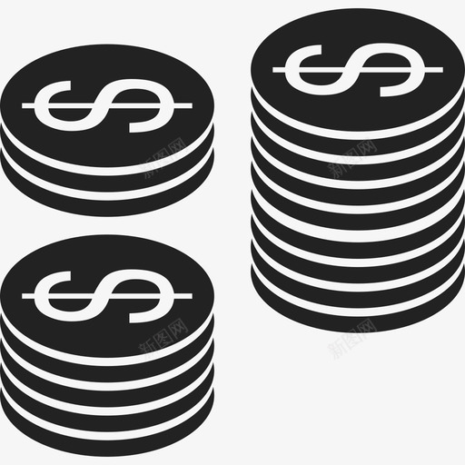 钱币堆商业货币图标svg_新图网 https://ixintu.com 商业 货币 钱币堆