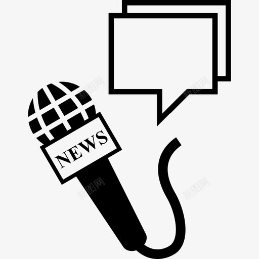 新闻麦克风和语音泡沫技术新闻图标svg_新图网 https://ixintu.com 技术 新闻 新闻麦克风和语音泡沫