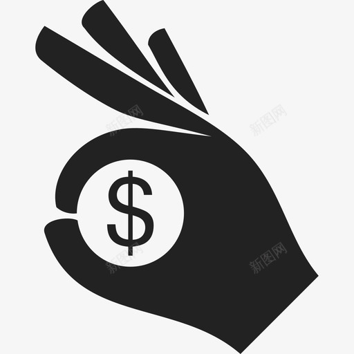 手中的一美元硬币商业货币图标svg_新图网 https://ixintu.com 商业 手中的一美元硬币 货币