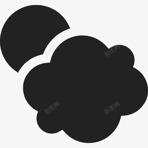 云背后的月亮天气ios7高级填充2图标svg_新图网 https://ixintu.com ios7高级填充2 云背后的月亮 天气