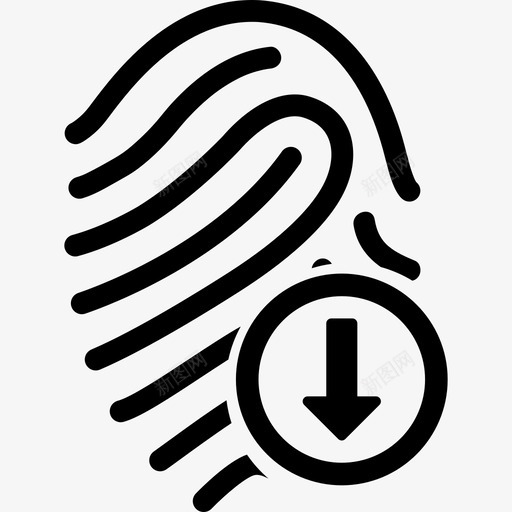 带有向下箭头的指纹标记符号指纹图标svg_新图网 https://ixintu.com 带有向下箭头的指纹标记 指纹 符号
