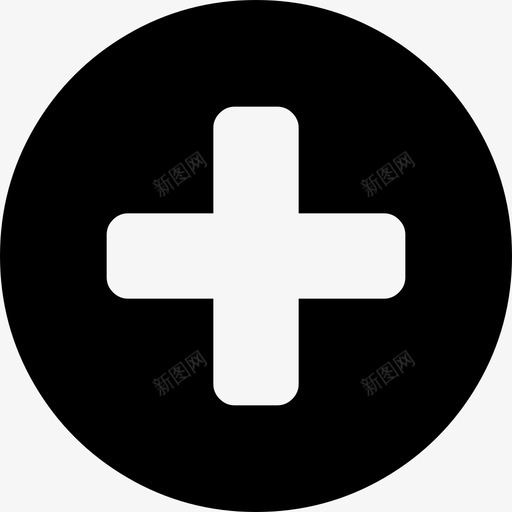 黑色圆圈中的加号字体很棒填充图标svg_新图网 https://ixintu.com 填充 字体很棒 黑色圆圈中的加号