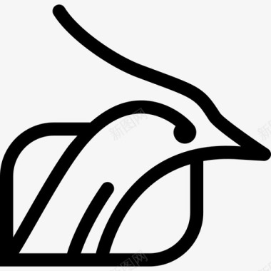 鸟的头部轮廓内有一个形状背景动物图标图标