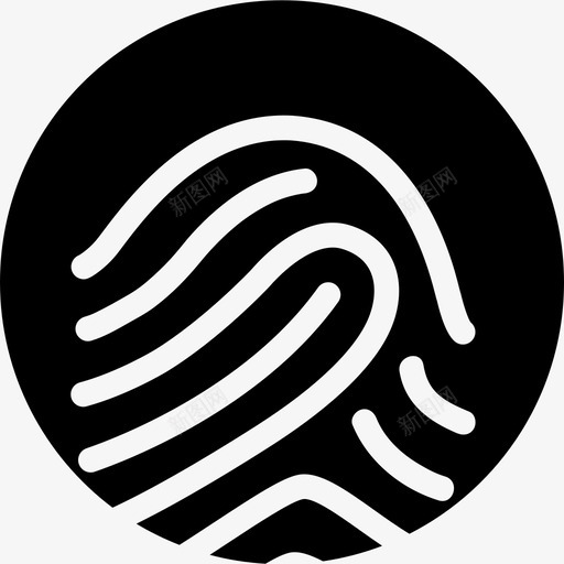 指纹黑色背景上的白色轮廓标志指纹图标svg_新图网 https://ixintu.com 指纹 指纹黑色背景上的白色轮廓 标志