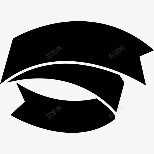 丝带黑色纺织横幅形状丝带图标svg_新图网 https://ixintu.com 丝带 丝带黑色纺织横幅 形状