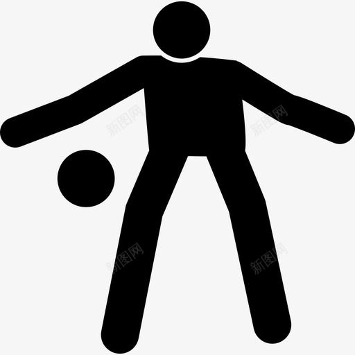 足球正面站着带球的运动员体育图标svg_新图网 https://ixintu.com 体育 足球正面站着带球的运动员