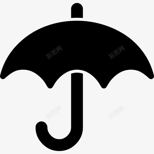 雨伞黑色轮廓字体真棒填充图标svg_新图网 https://ixintu.com 填充 字体真棒 雨伞黑色轮廓