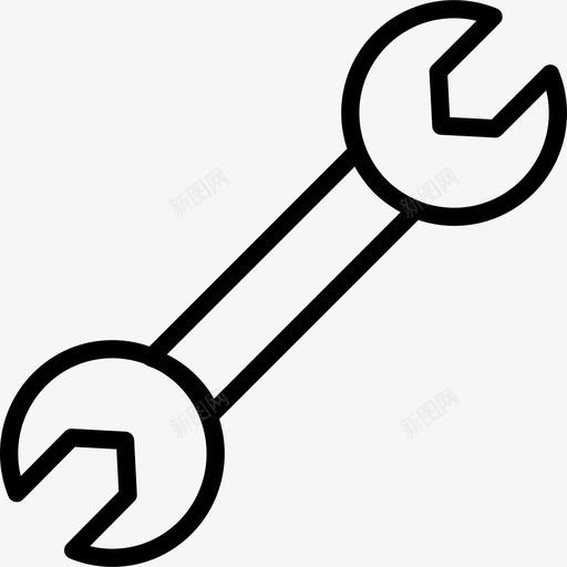 双面扳手工具轮廓工具用具自己动手图标svg_新图网 https://ixintu.com 双面扳手工具轮廓 工具用具 自己动手