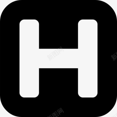 酒店字母H标志内有黑色圆形方形字体真棒填充图标图标