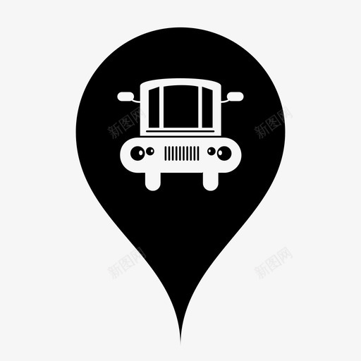地图标记器出租车穿梭车svg_新图网 https://ixintu.com 乘坐 位置 公共汽车位置 公共汽车站 出租车 地图标记器 地点 大头针 穿梭车 驾驶室
