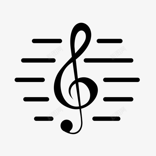 音乐音符歌曲图标svg_新图网 https://ixintu.com 歌曲 音乐 音符 高音谱号