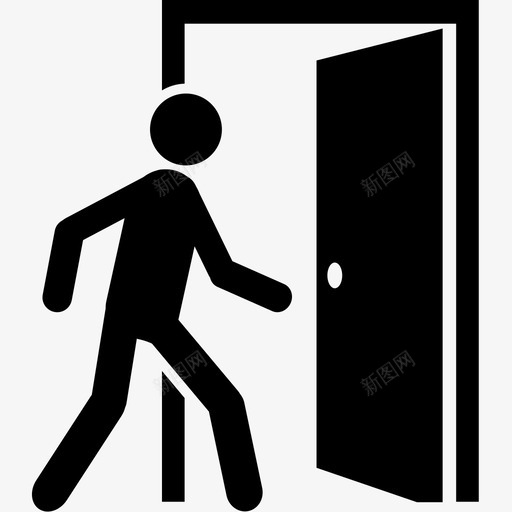 入口门门口图标svg_新图网 https://ixintu.com 人 入口 开门 门 门口