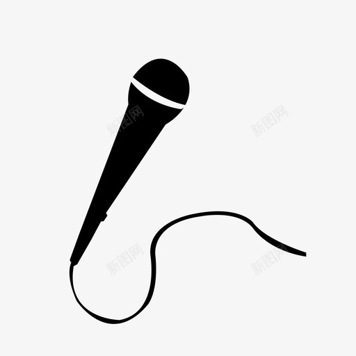 麦克风主持人录音图标svg_新图网 https://ixintu.com 主持人 唱歌 录音 配音 麦克风