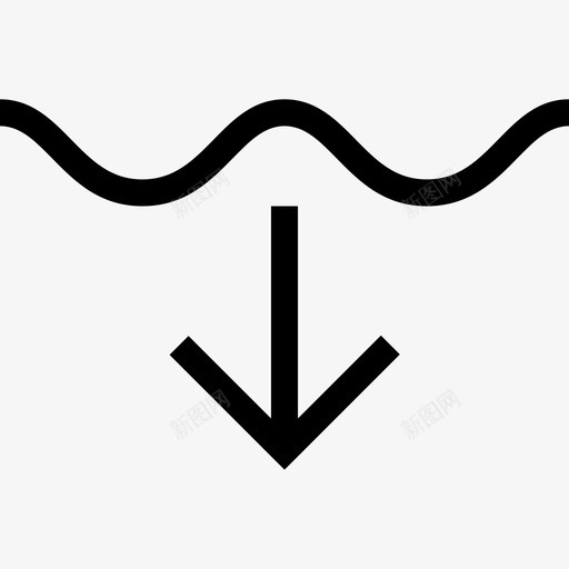 水深箭头向下深图标svg_新图网 https://ixintu.com 水深 河 浪 海 深 箭头向下