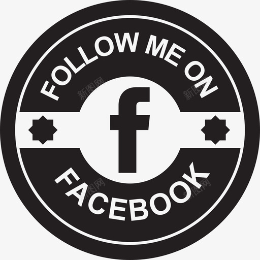Facebook社交复古圆形徽章复古社交徽章图标svg_新图网 https://ixintu.com Facebook社交复古圆形徽章 复古社交徽章